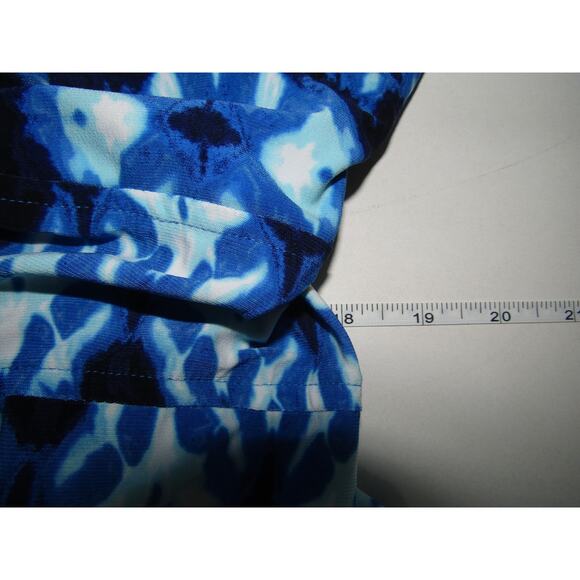 Blue Floral Maxi Dress sz 16W Boho Geometric Cruise Flowy Preppy Y2K Romantic - Picture 7 of 8